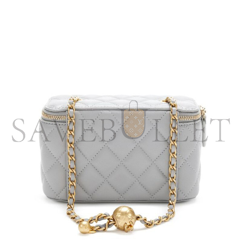 CHANEL PEARL CRUSH VANITY WITH CHAIN QUILTED LAMBSKIN AP2303 (17*9.8*8cm)